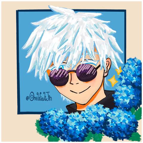 Gojo Hydrangea Flowers Fanart